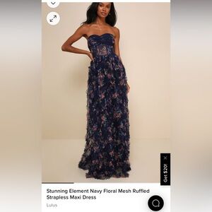 Navy Floral Maxi Dress from Lulus size small